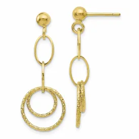 10kt Yellow Gold Post Dangle Earrings