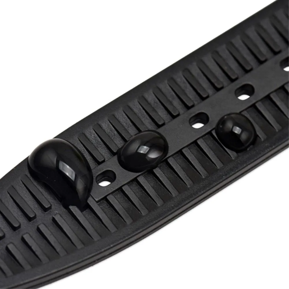 17mm Universal stripe printed silicone watch strap - Black / White Stripe