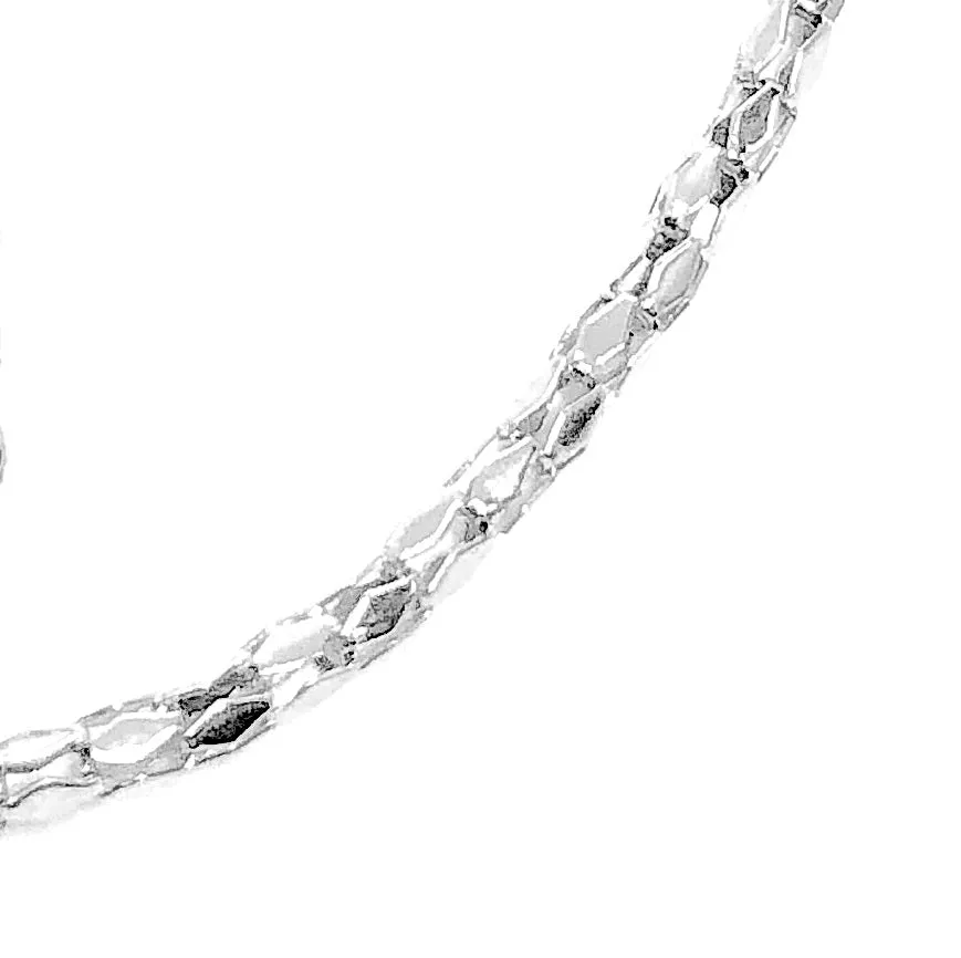 30 inch Diamond Shaped Ribbon Link Stainless Steel Chain