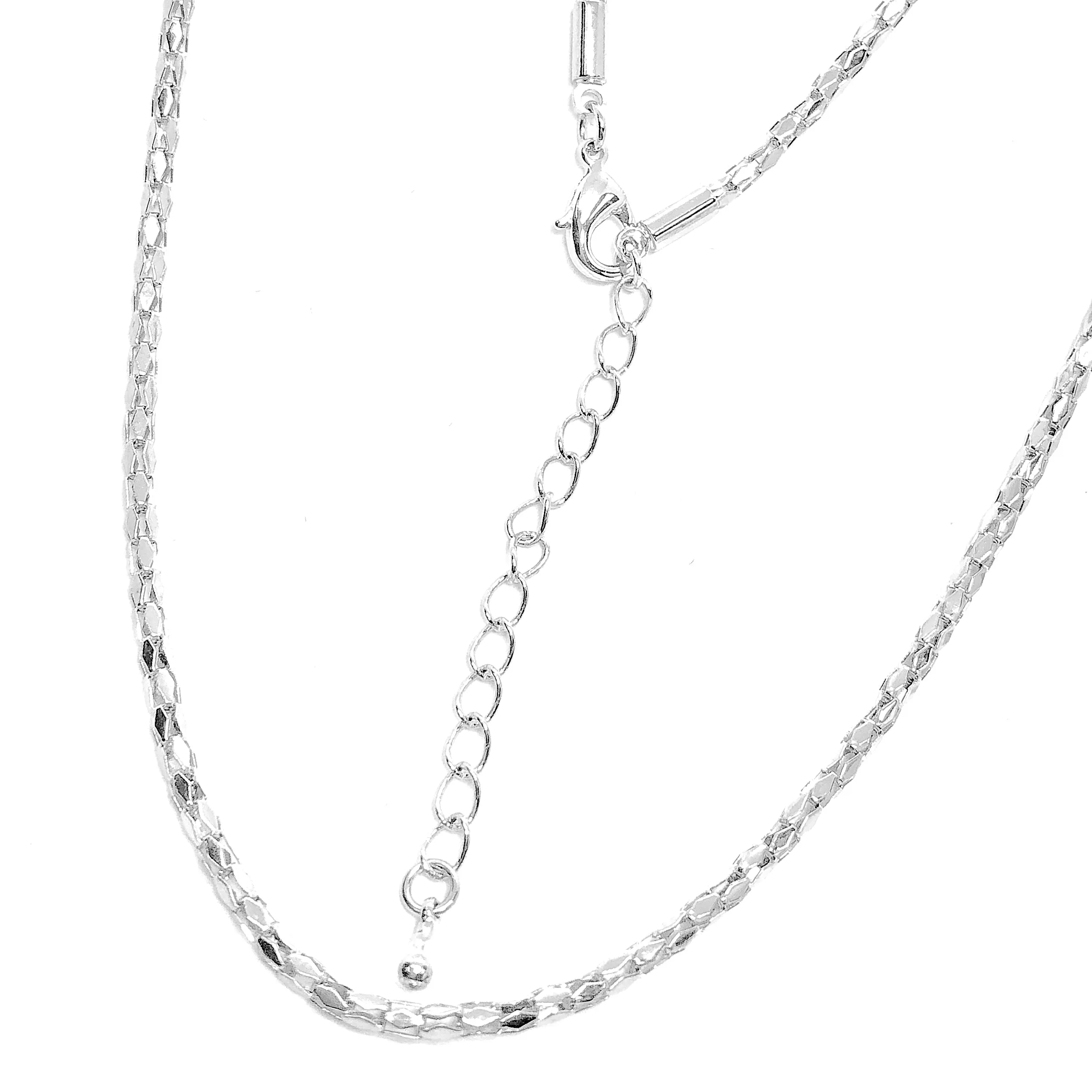 30 inch Diamond Shaped Ribbon Link Stainless Steel Chain