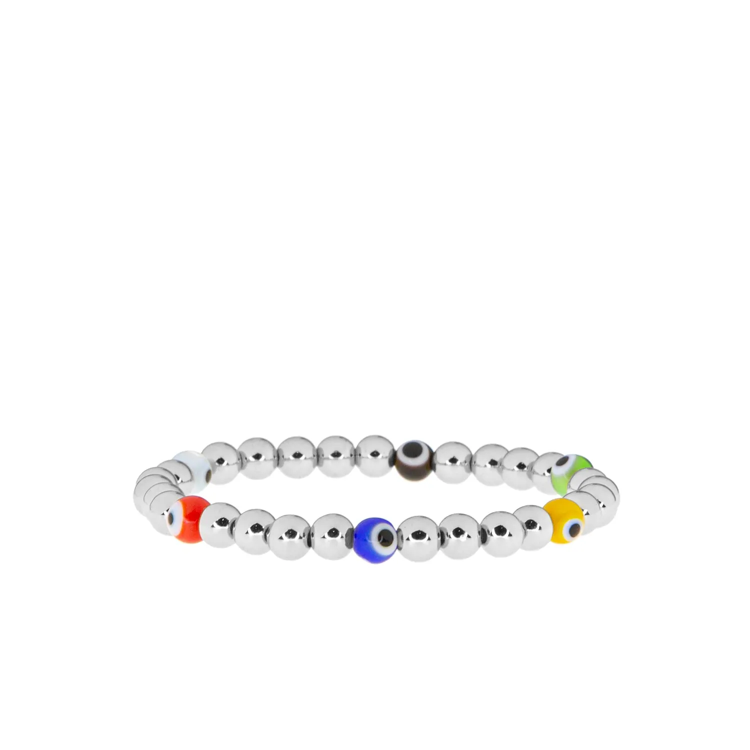 6mm beaded evil eye bracelet