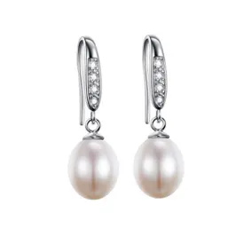 8-9mm White Freshwater Pearl Drop Earrings for Women Girls