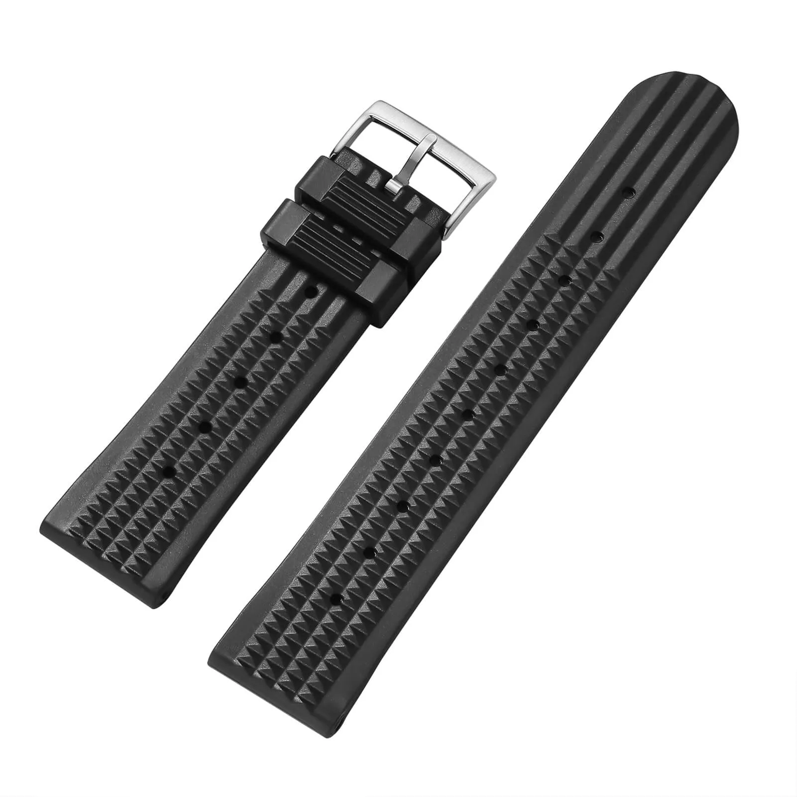 ADDIESDIVE Silicone Waffle Strap Black 20mm