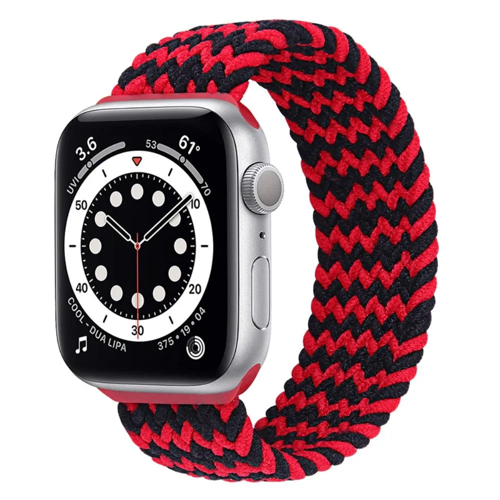 Apple Watch (41mm) elastic watch strap - Black / Red / Size: S