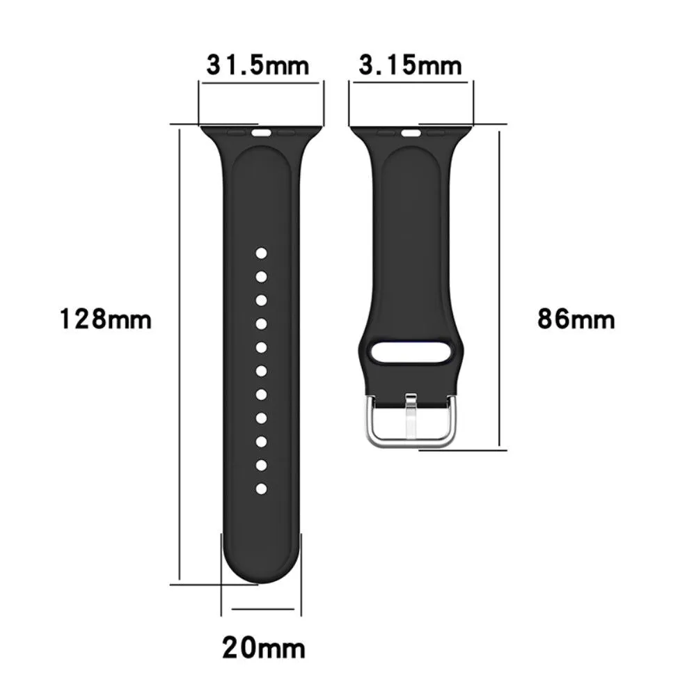 Apple Watch (41mm) multi-color silicone watch strap - Morandi Green / Orange / Yellow