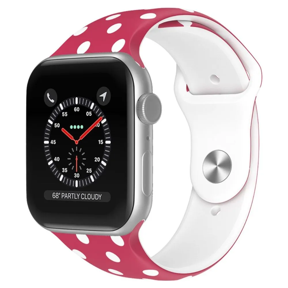 Apple Watch (45mm) christmas pattern silicone watch strap - White Dot / Size: L