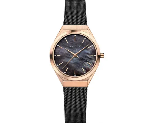 Bering Ultra Slim | polished/brushed rose/ gold mother of pearl face