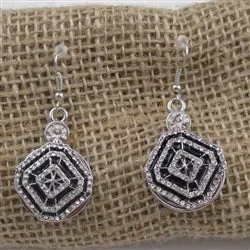 Black Crystal  & Rhinestone Elegant Earrings