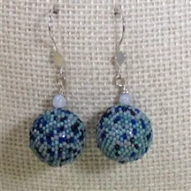 Blue Seed Bead Earrings