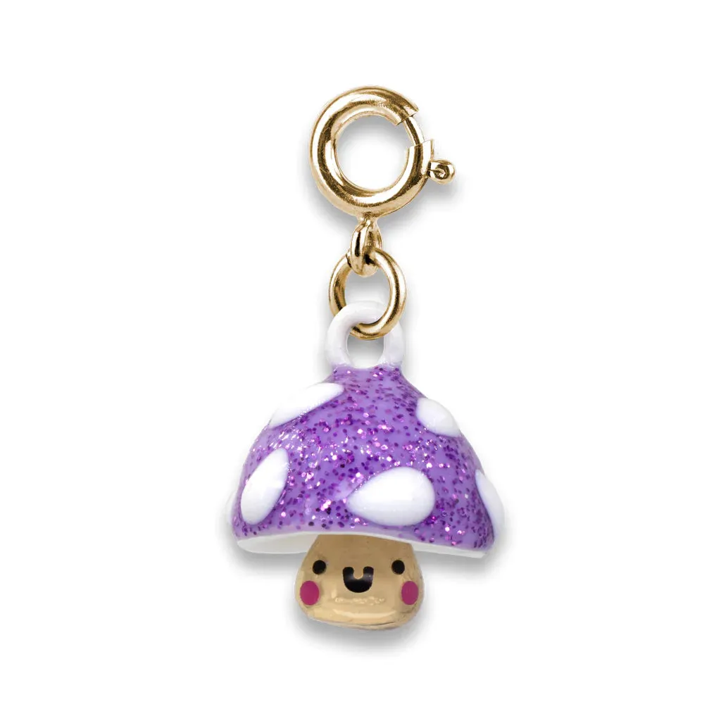 Charm It Gold Glitter Mushroom