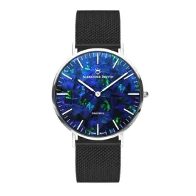 Classic Cliff Blue Swiss Opal Watch 40MM with Black Mesh Strap