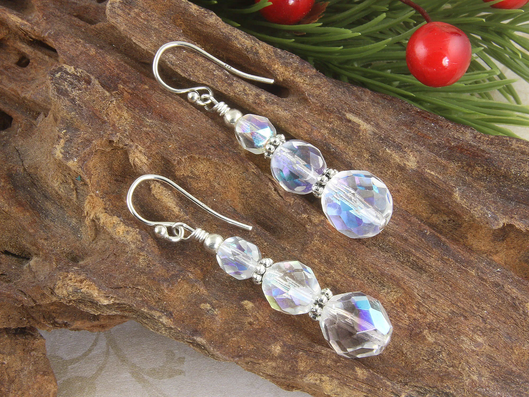 Czech Christmas Crystal Earrings