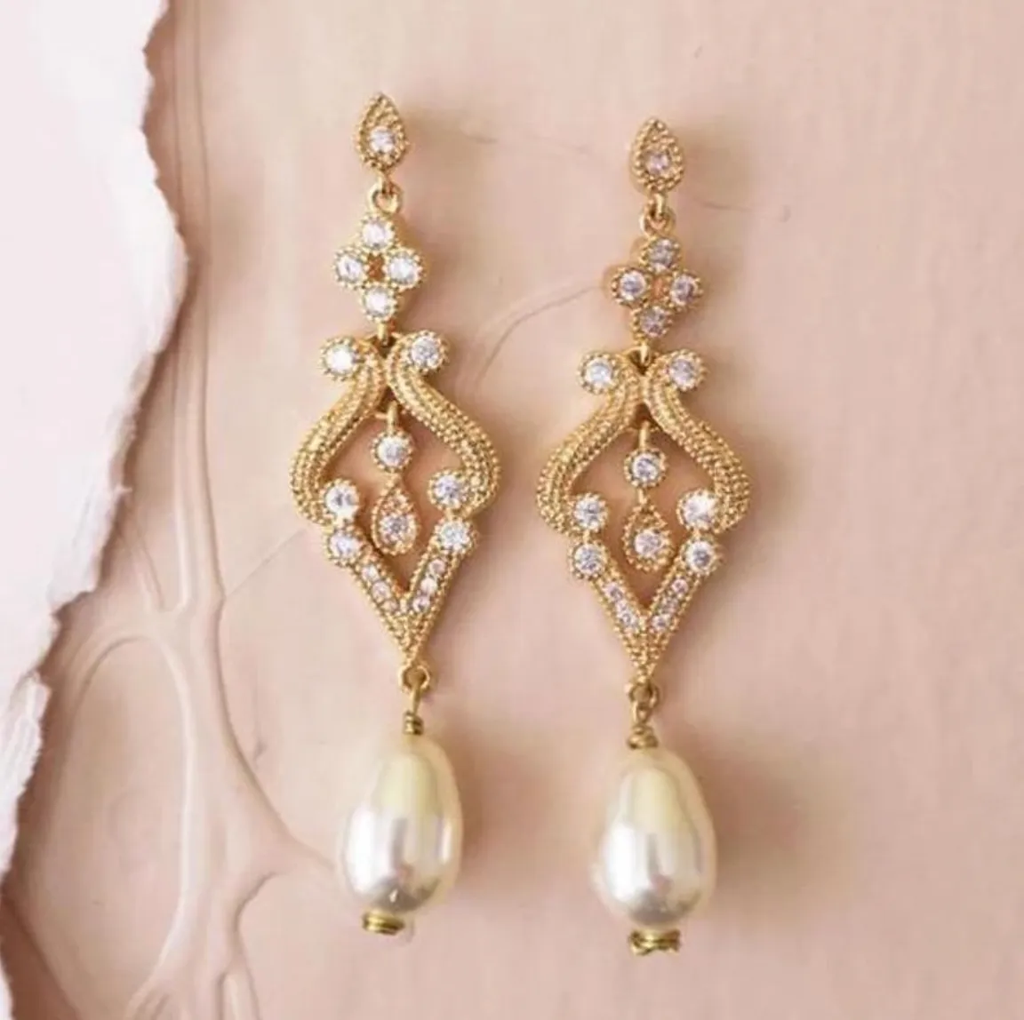 Deco Pearl Drop Earrings Iram