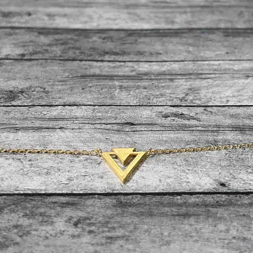 Double Chevron Pendant Dainty Necklace (ROSE GOLD, GOLD OR SILVER)