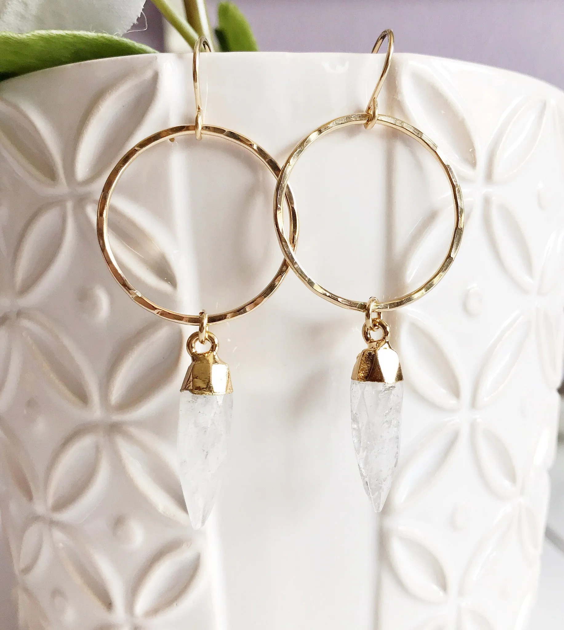 Earrings Zoe - crystal quartz (E365)