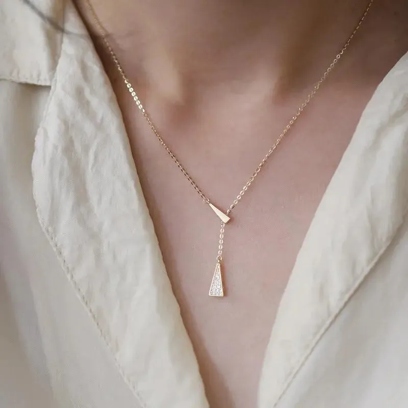 Elegant Triangle Pendant Necklace