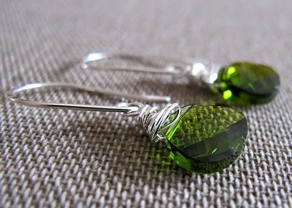 Emerald Crystals Dangle Earrings