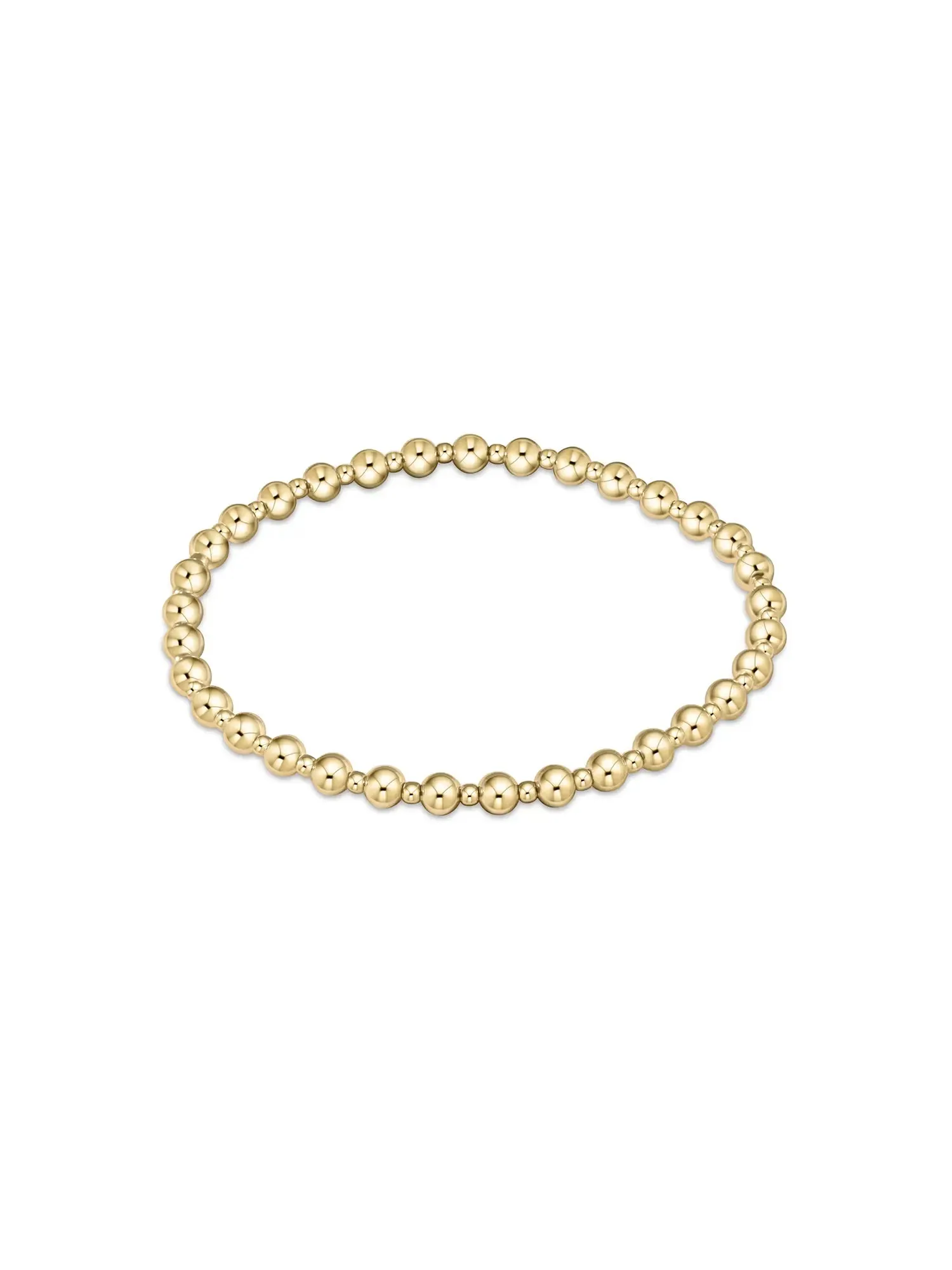 enewton Classic Grateful Pattern Gold Bead Bracelet: 4mm