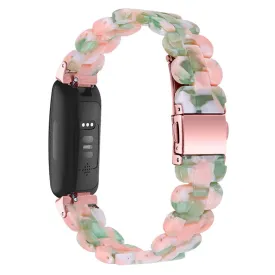 Fitbit Inspire 2 / Inspire HR oval resign watch strap - Pink / Green