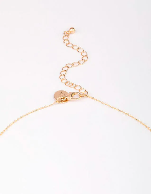 Gold Mixed Charm Long Chain Necklace