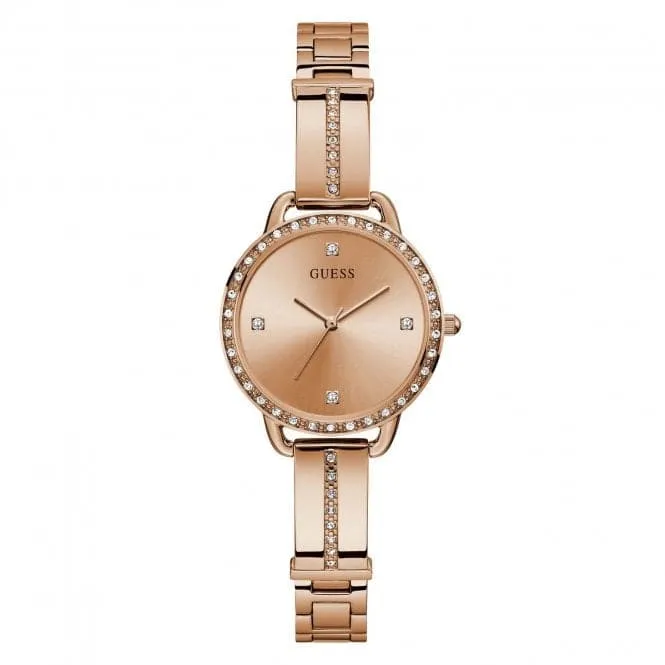 Guess Ladies Dress Stainless Steel Rose Gold Watch GW0022L3