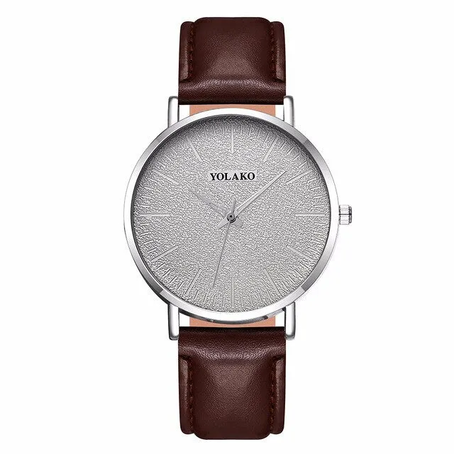 Hot Sale Men Leather Business Watches Luxury Casual YOLAKO Brand Male Sport Watch Quartz Clock Relogio Masculino