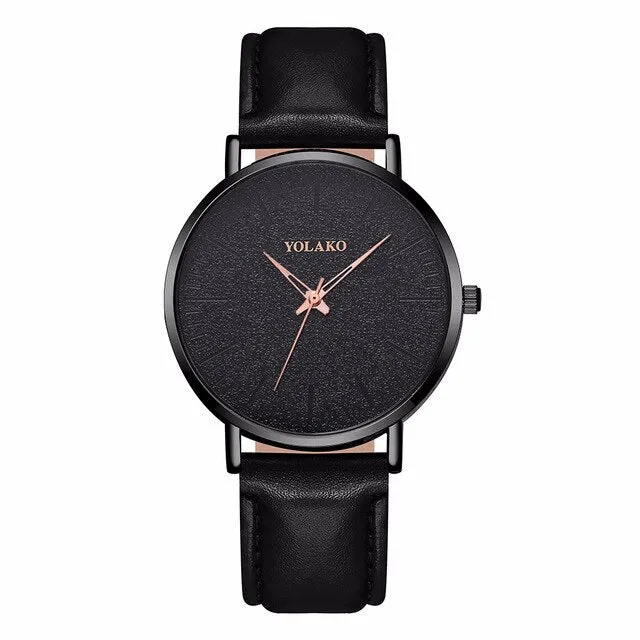 Hot Sale Men Leather Business Watches Luxury Casual YOLAKO Brand Male Sport Watch Quartz Clock Relogio Masculino