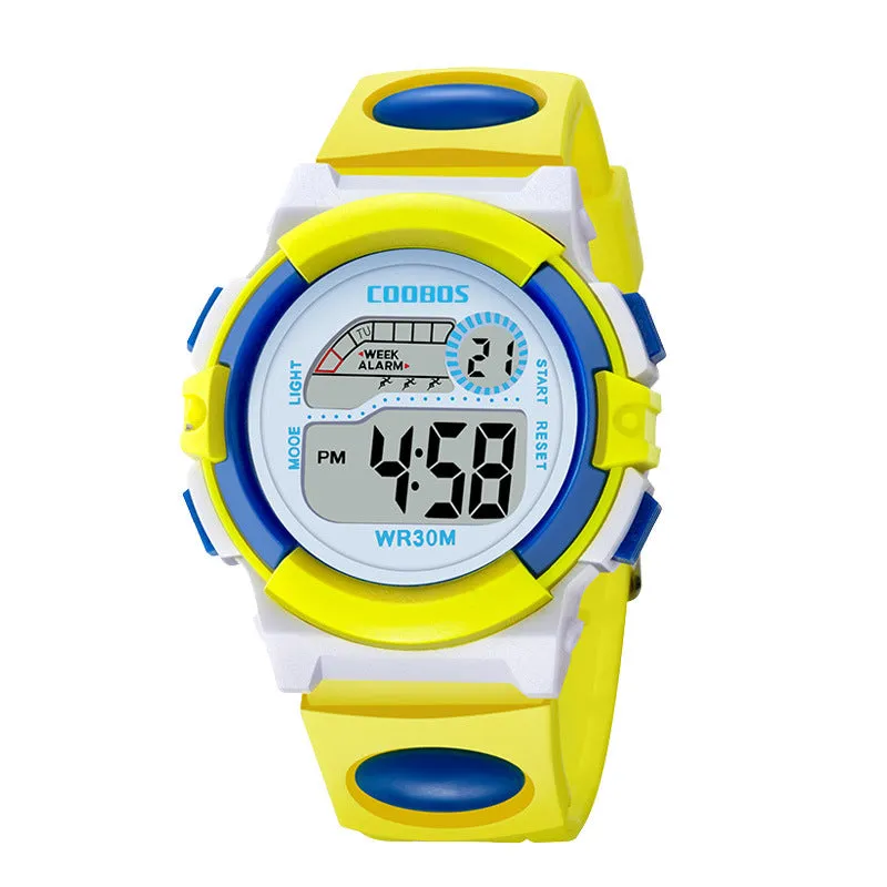 Kubaoshi Children's Watch Korean Style Children's Electronic Watch Luminous Boys and Girls Multi-Functional Waterproof Student Sport Watch