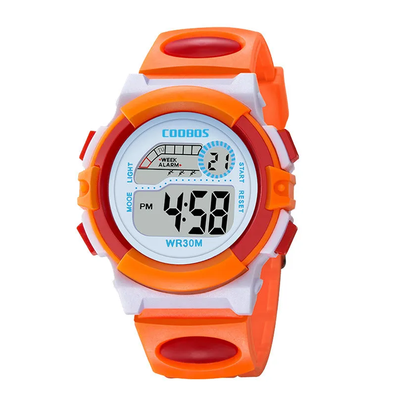 Kubaoshi Children's Watch Korean Style Children's Electronic Watch Luminous Boys and Girls Multi-Functional Waterproof Student Sport Watch