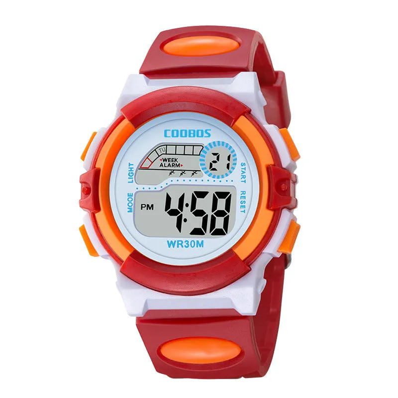 Kubaoshi Children's Watch Korean Style Children's Electronic Watch Luminous Boys and Girls Multi-Functional Waterproof Student Sport Watch