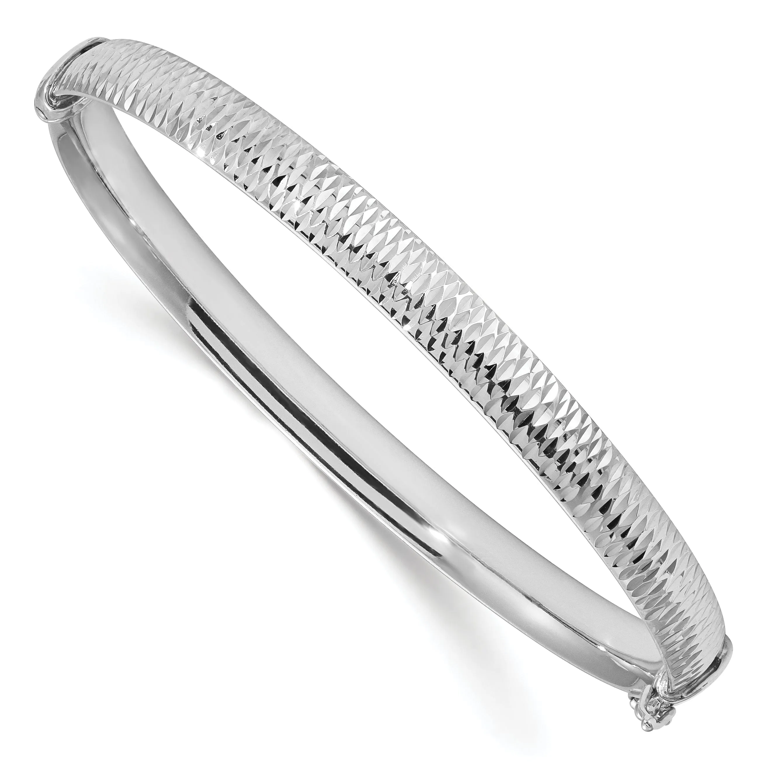 Leslies Sterling Silver Polished Texture Bangle