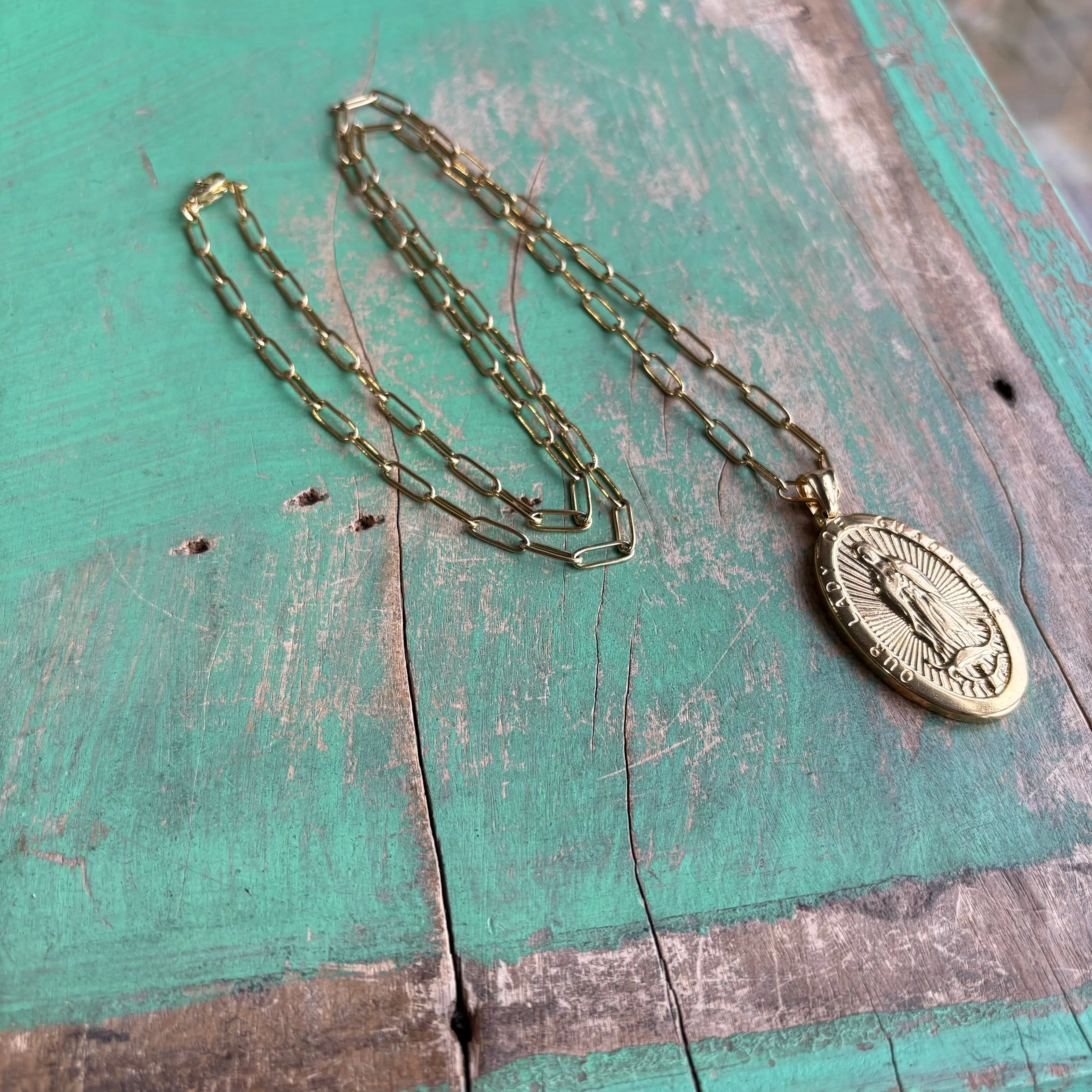 Long Gold Paperclip OLG Necklace