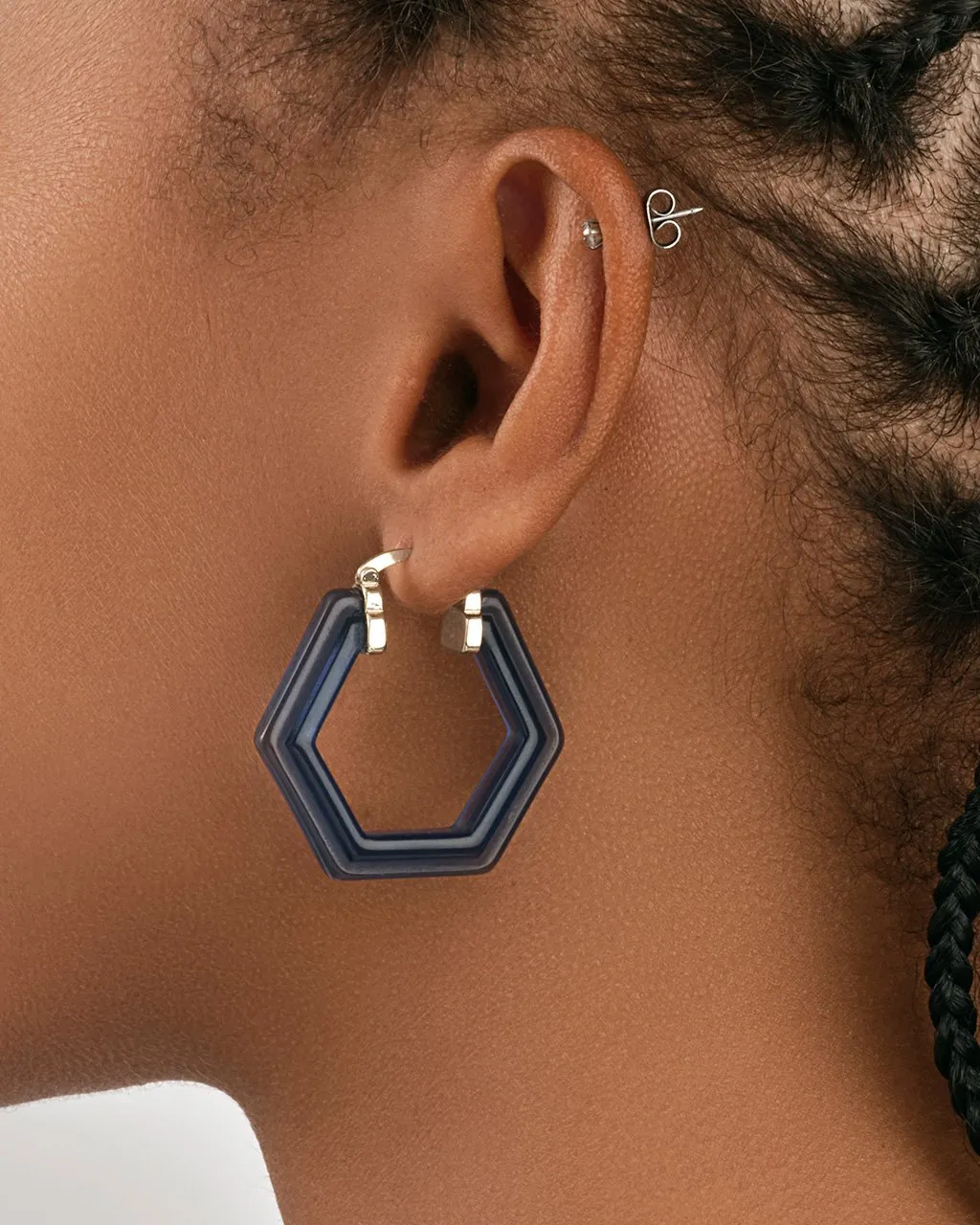 Lucite Hex Hoops