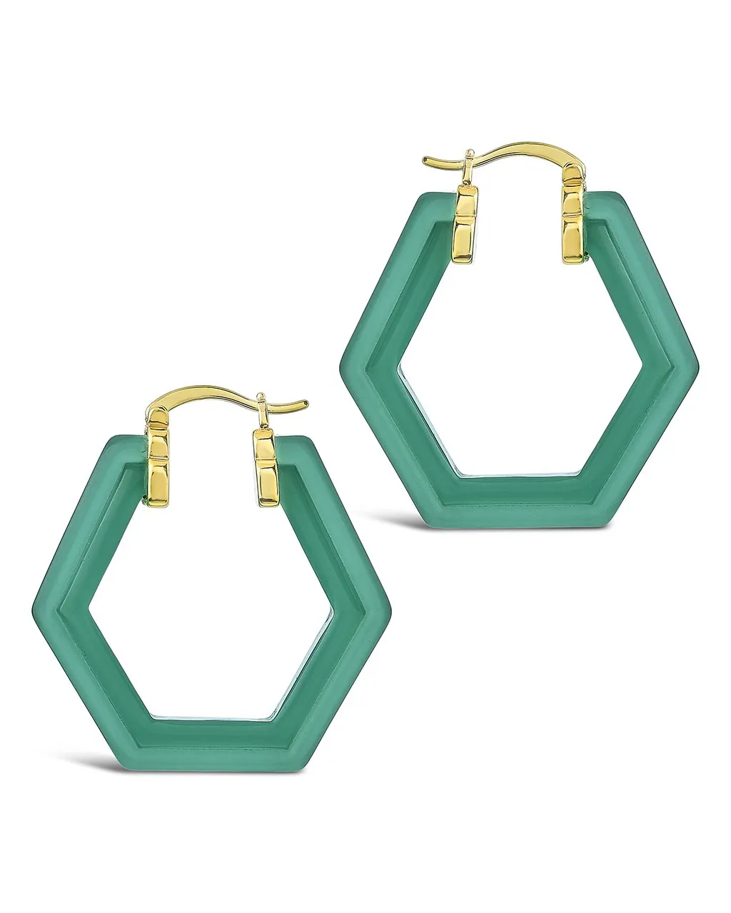 Lucite Hex Hoops