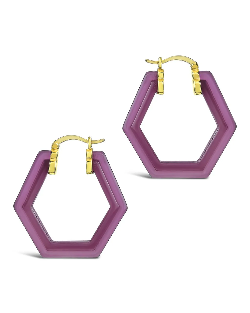 Lucite Hex Hoops