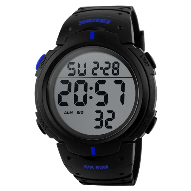 Men Ladies Sports Watches Chronos Countdown Watch Waterproof LED Digital Watch