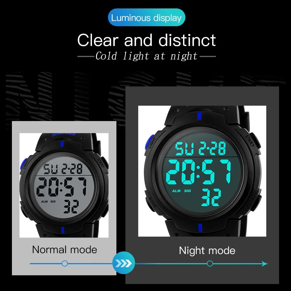 Men Ladies Sports Watches Chronos Countdown Watch Waterproof LED Digital Watch