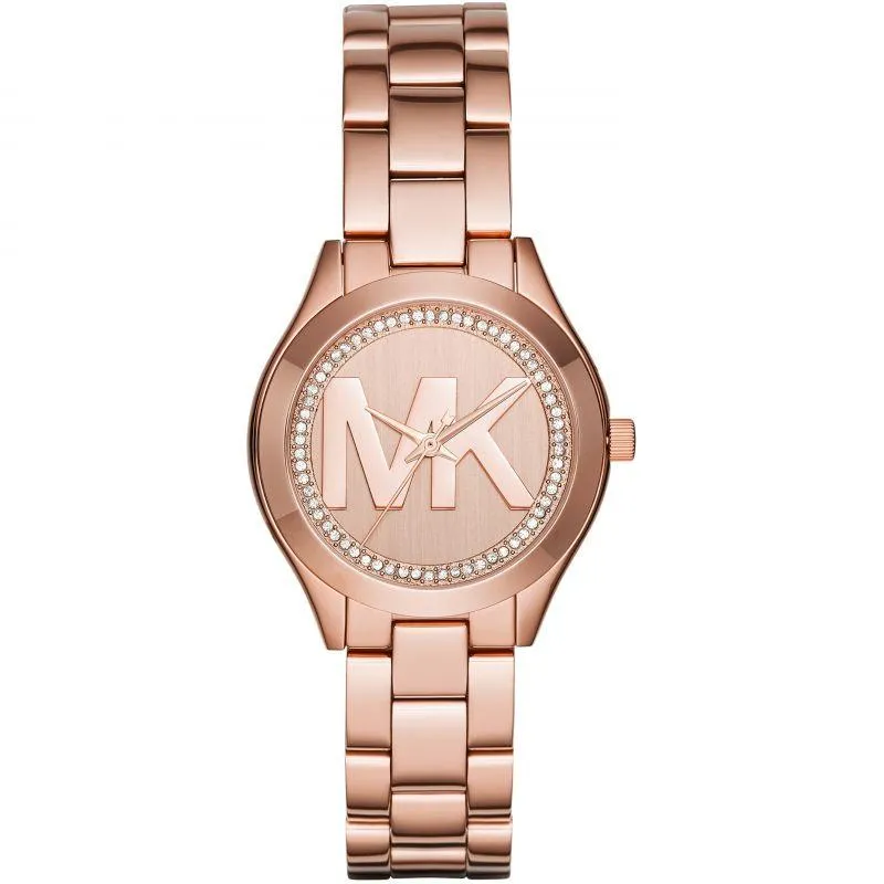 Michael Kors Ladies Watch Mini Slim Runway 34mm Rose Gold MK3549