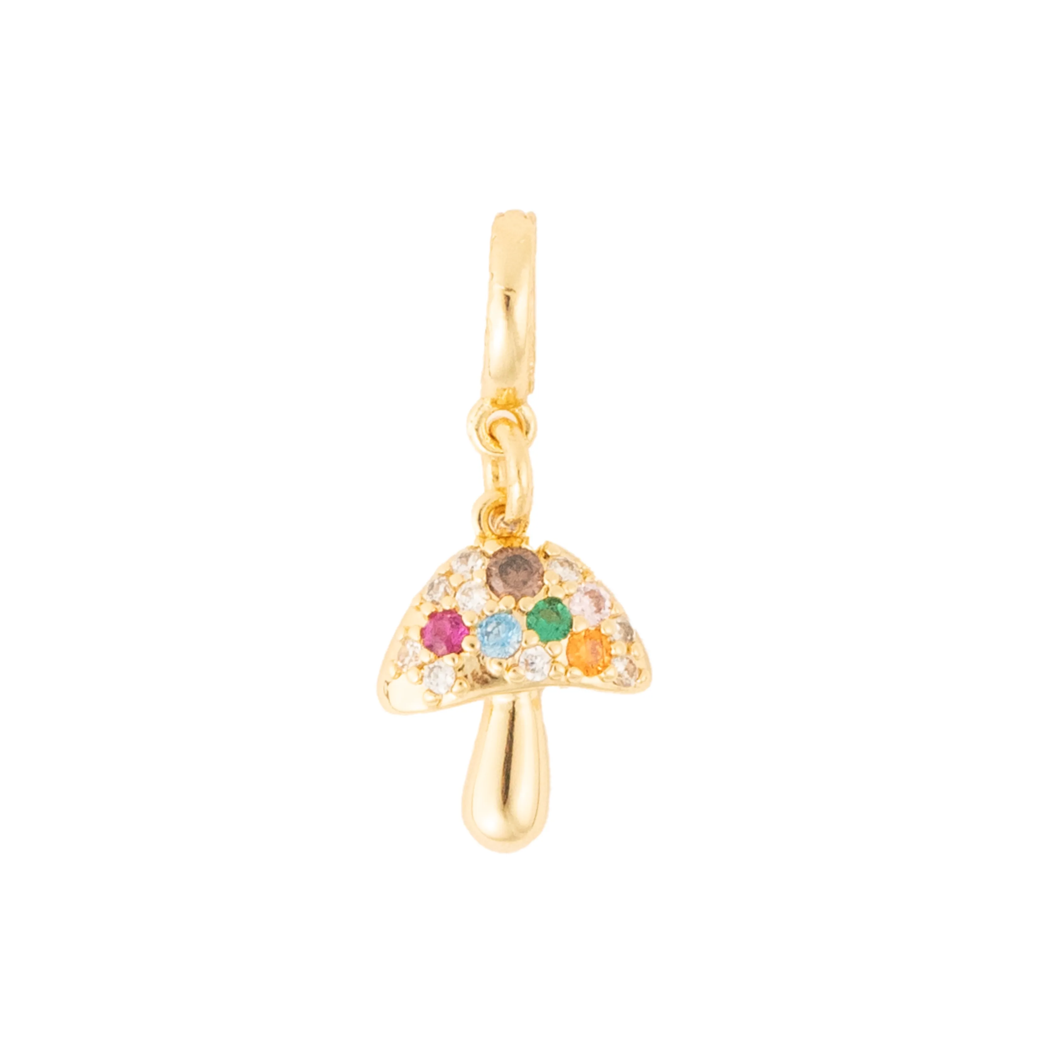 Multicolor CZ Mushroom Charm