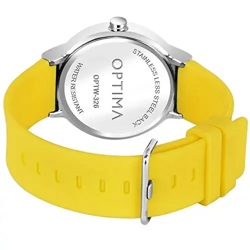 Optima Watch Men's Water Resistant Analogue Quartz Watch(yellow)