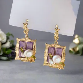 Pearl Window Earrings