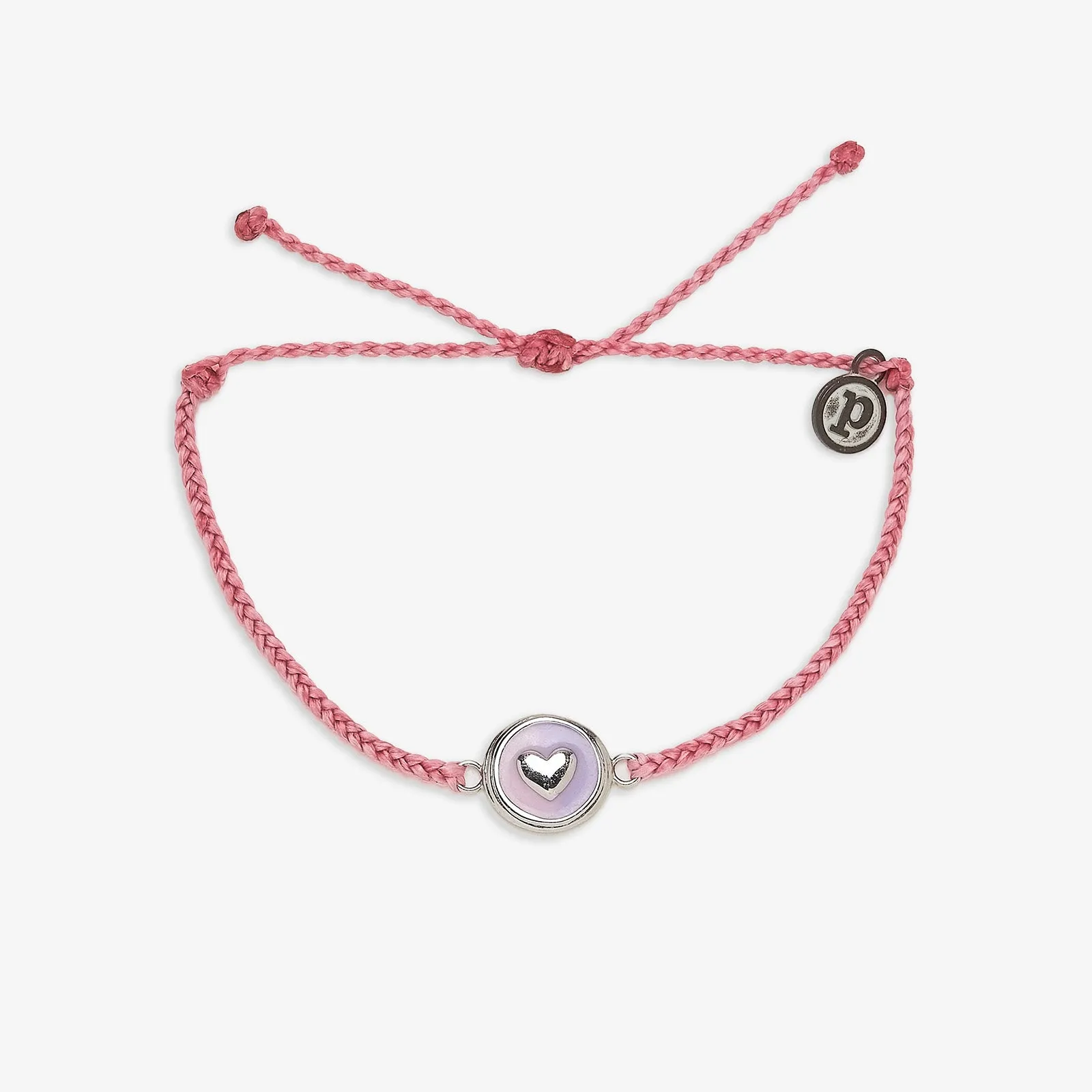 Pura Vida Bracelet Ombre Charm Heart Light Pink One Size