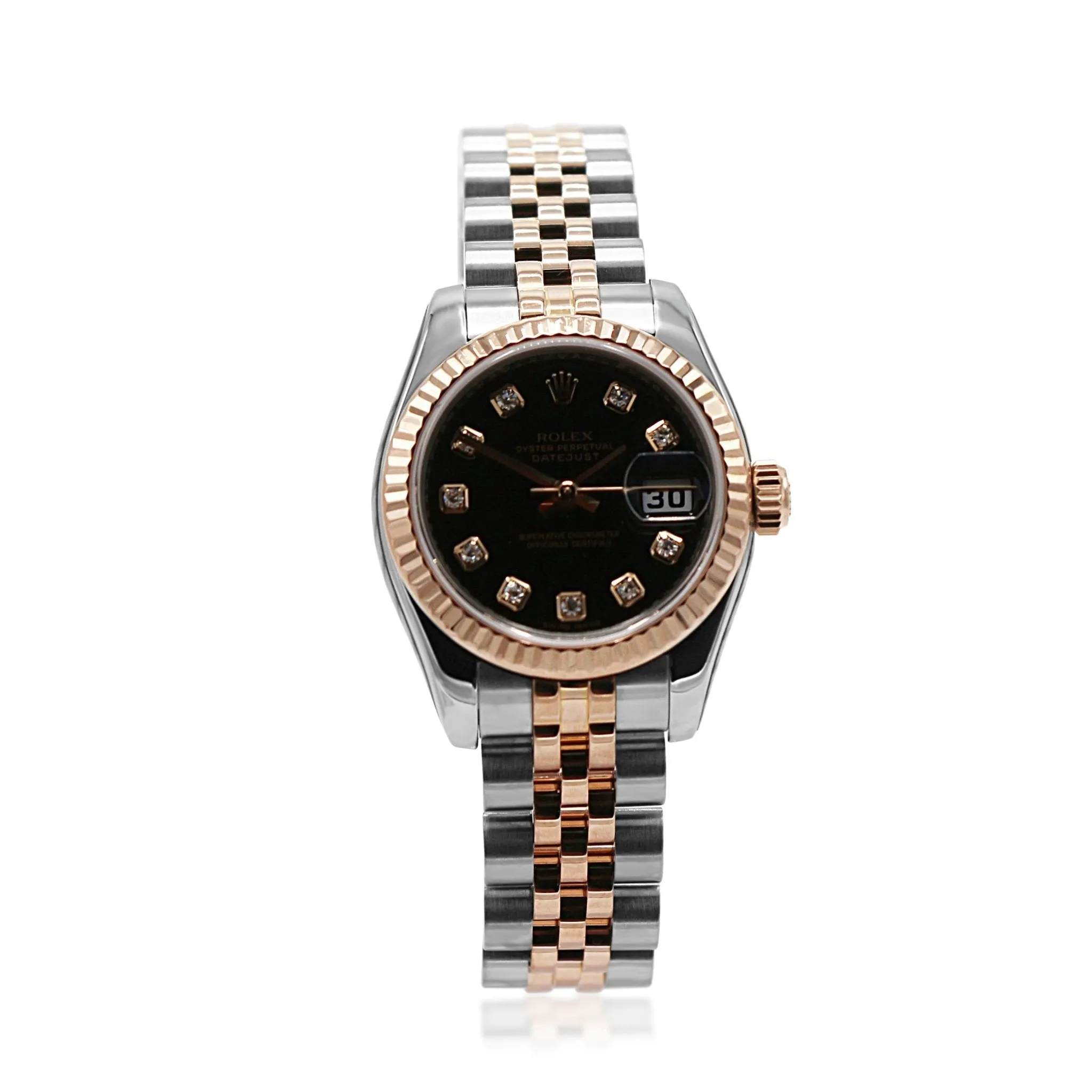 Rolex Datejust 26mm Diamond Dial Steel & Rose Gold Watch - Ref: 179171