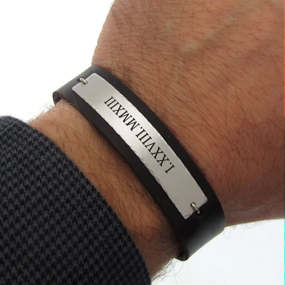 Roman Numeral Bracelet - anniversary Gift for Him