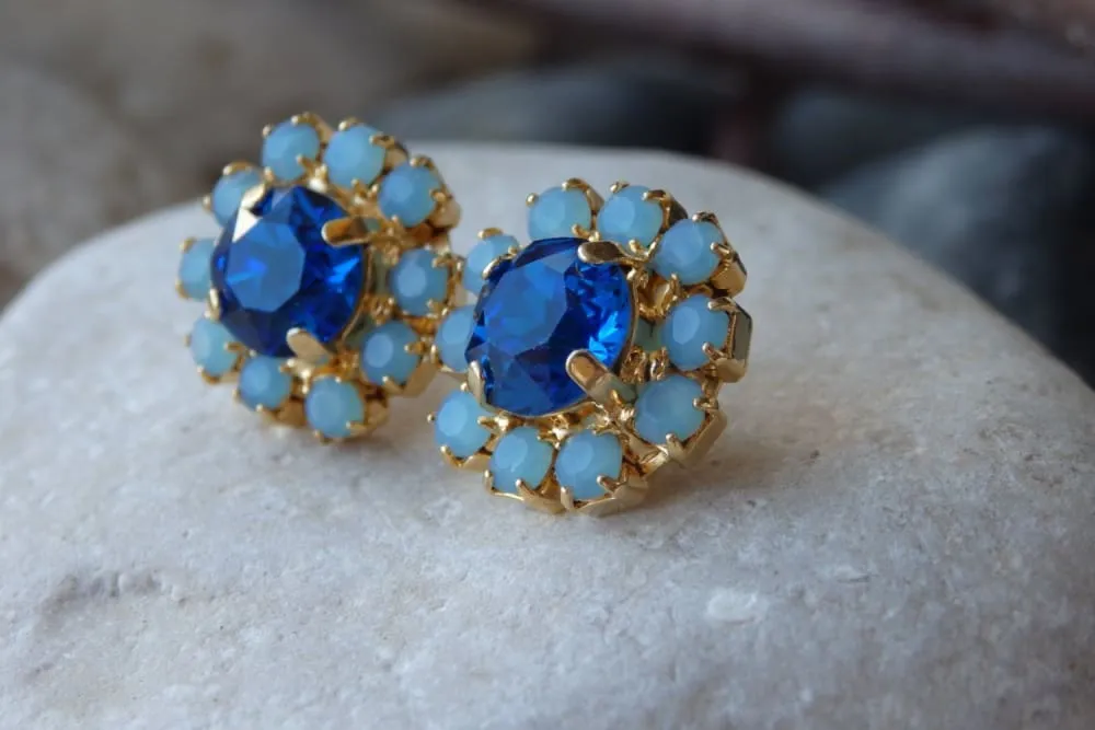 Sapphire Gold Rebeka post Earrings