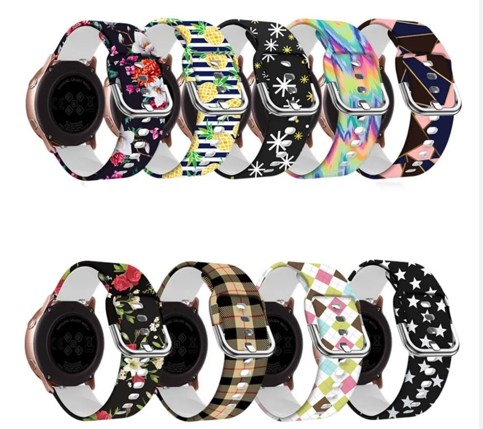 Silicone Pattern Watch Straps compatible with the Samsung 20mm Range