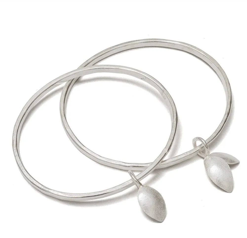 Silver Leaf Bangle