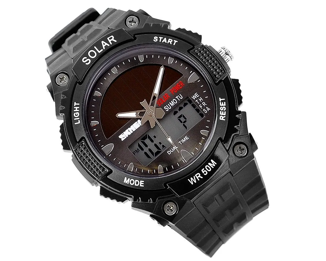 SKMEI Waterproof Men's Solar Outdoor Sport Combination Watch