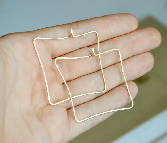 Square Gold Hoop Earrings