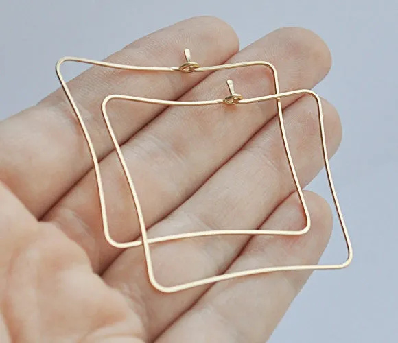 Square Gold Hoop Earrings